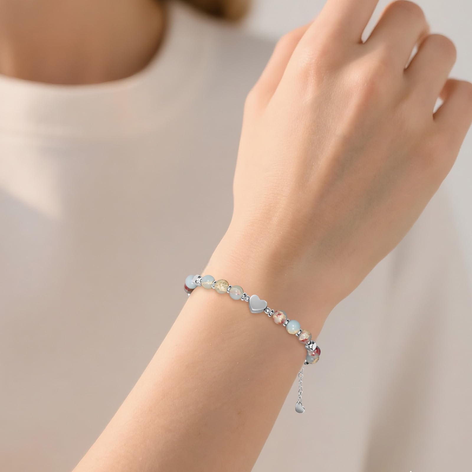 Women's Beaded Stretch Bracelets - Inspirational Sometimes You Forget You're Awesome Friendship Jewelry, Dainty Birthday Gift for Best Friends, Mom, Sister, Daughter