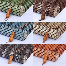 Persianas Madera Enrollables Exteriores Persianas De Bambu Interior Exterior, Cortina Regulable De Temperatura Y Luz En Interior Y Exterior, Persiana Enrollable De Madera, Cortina Estores Opacas para Ventanas, Sin Deformación