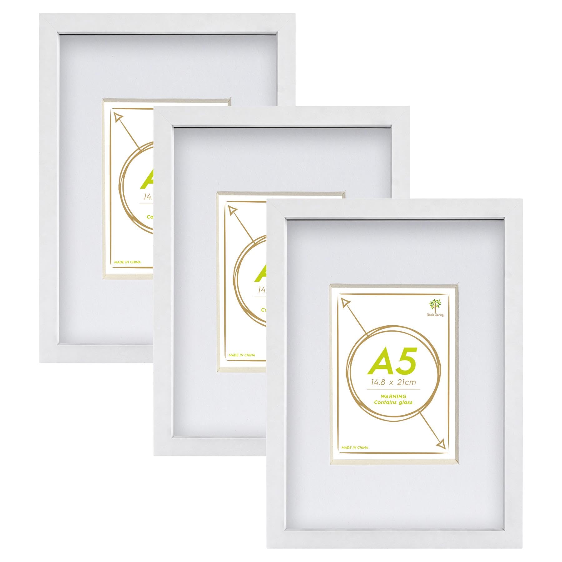 Nicola Spring Photo Frames With A5 MountsA4 (8" X 12")WhitePack Of 3 from B&Q