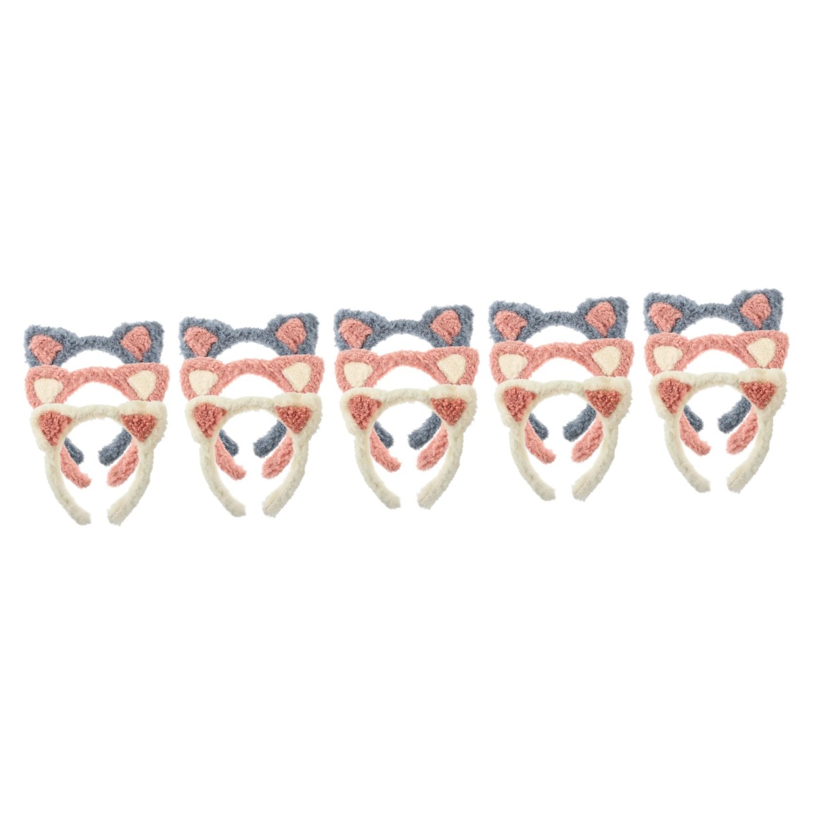 minkissy 15pezzi Fasce Per Trucco Con Orecchie Di Gatto Headband Per Skincare e Lavaggio Viso Accessori Comodi Per Donne Per Spa e Trattamenti Di Bellezza