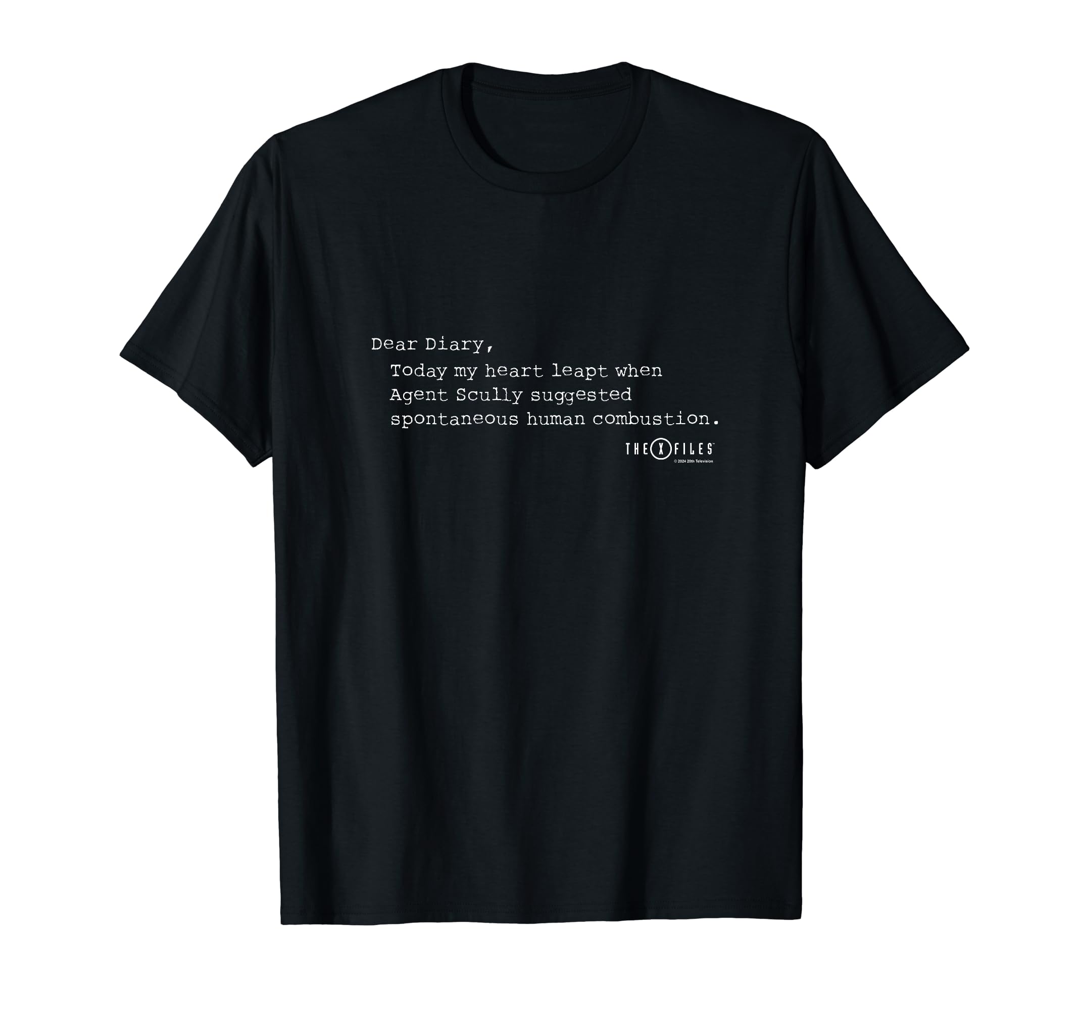 X-FilesIconic Dear Diary Quote Big Chest Text Logo T-Shirt