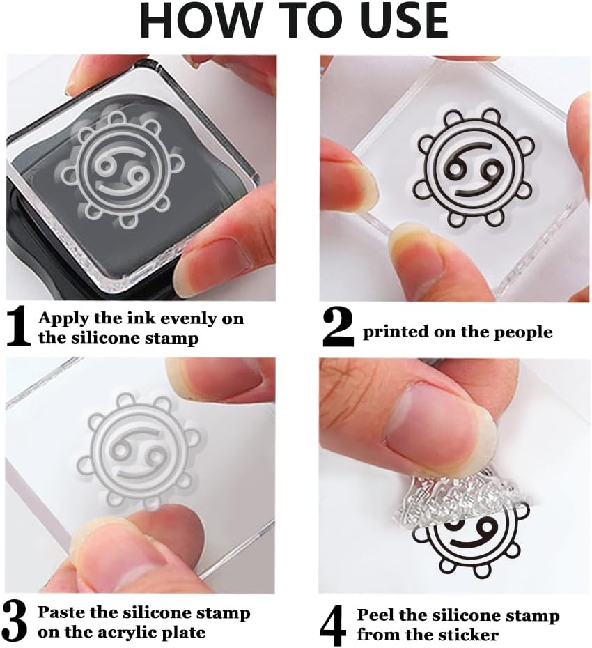CHGCRAFT Clear Stamps Twelve Constellations Bookmarks Style Silicone Stamp Seal for DIY Scrapbooking and Card Making Paper Craft Decor 11.7 × 8.3 Inch