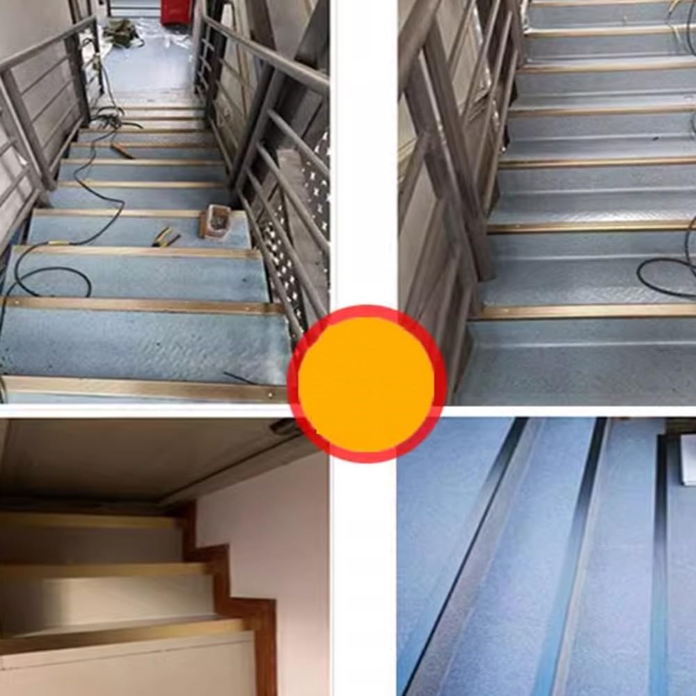 5 Piezas de Perfil de Aluminio para escaleras, Protector de Borde en Forma de L, moldura Antideslizante para escaleras de 2" de Ancho para escalones de baldosas/Madera (Gris, 120 cm x 47")