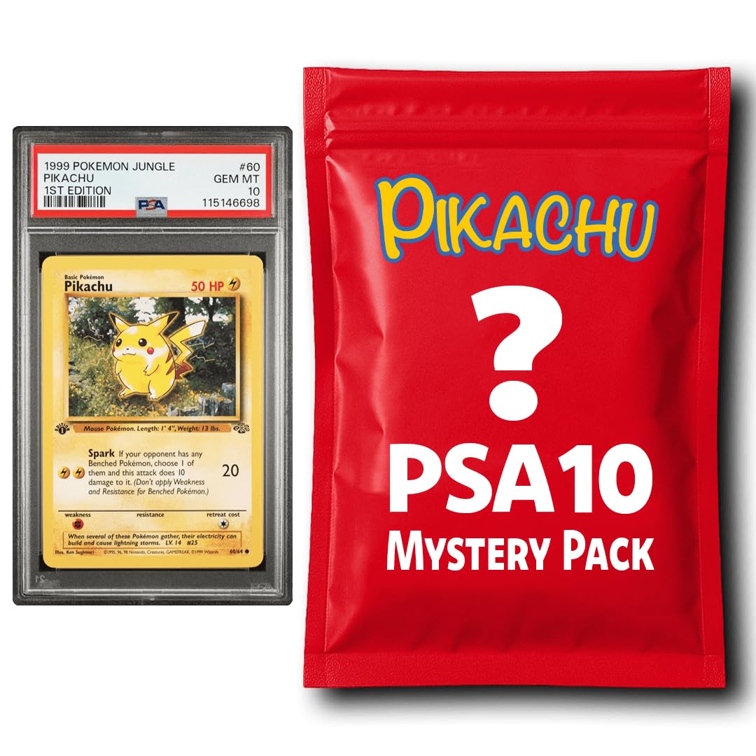 Pikachu PSA 10 Graded PKM Card Mystery Pack Trading Card Game