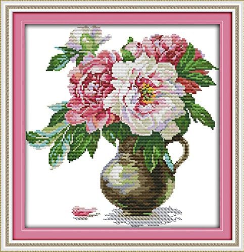 WHEEXLOCK Cross Stitch kit Peony vases