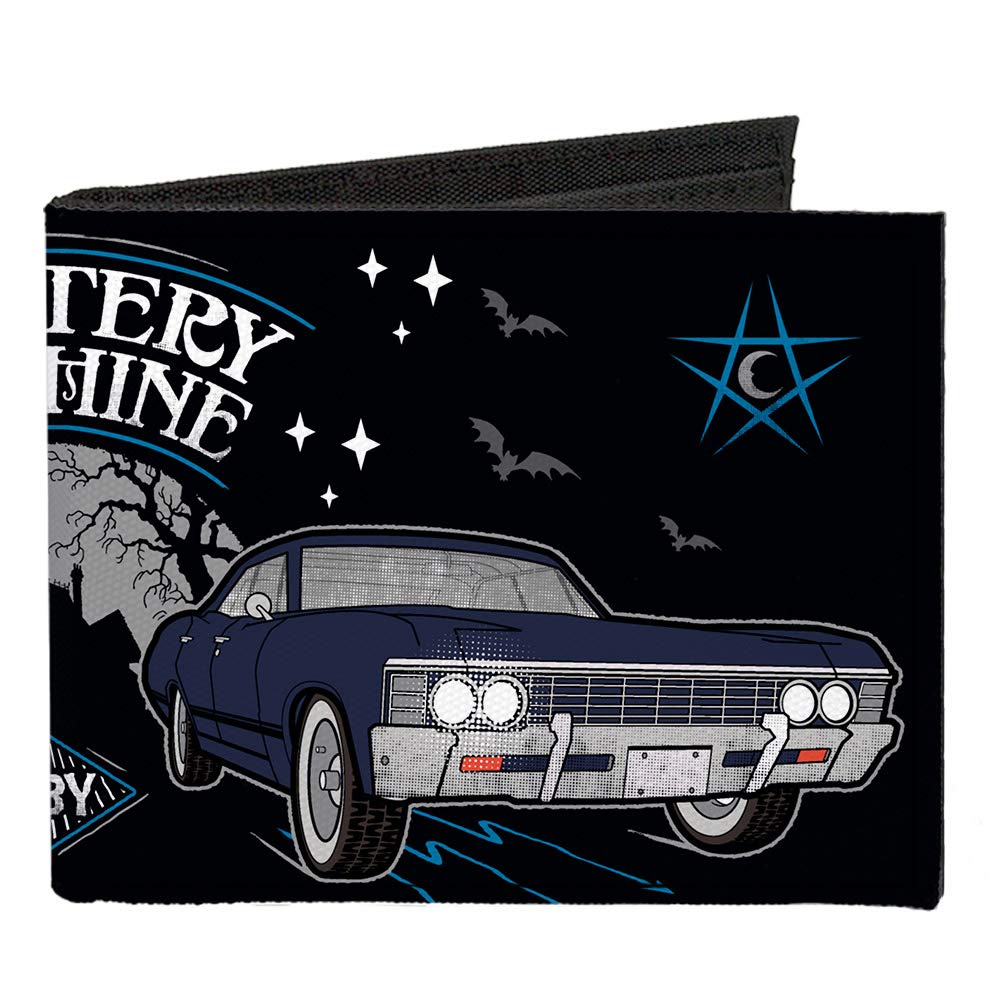 Buckle-Down Men's Standard Canvas Bifold Wallet-Scooby Doo Supernatural, 4.0" x 3.5"