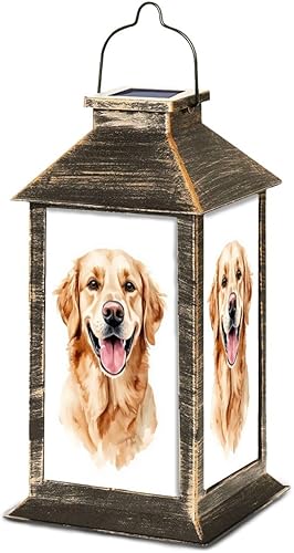 Miniatura 11 de Linterna solar retrato Bulldog inglés al aire libre jardín colgante linterna impermeable energía solar lámpara de mesa exterior para terraza, patio,