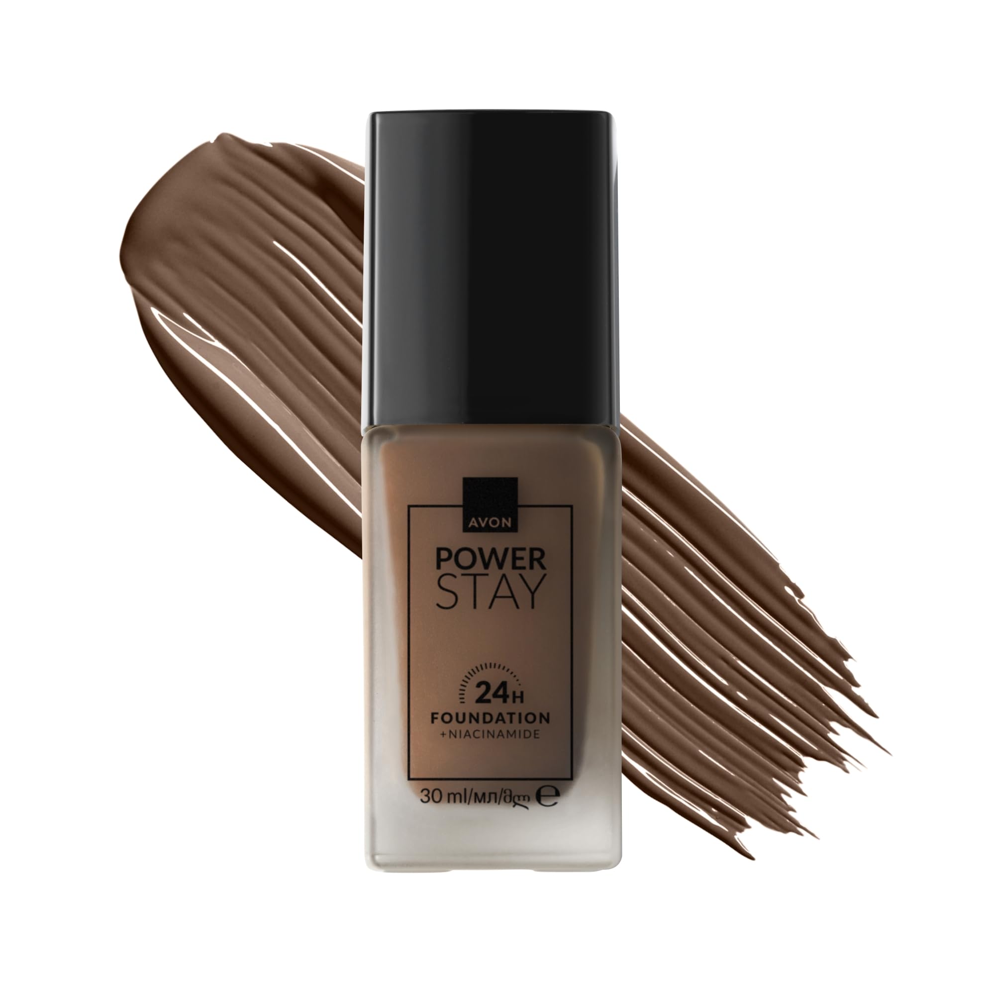 Avon Power Stay 24 Hour Longwear Foundation SPF10, Espresso 535P, Colour Lock Technology, Breathable, Natural-Looking Formula, 35 Shades, Cruelty Free