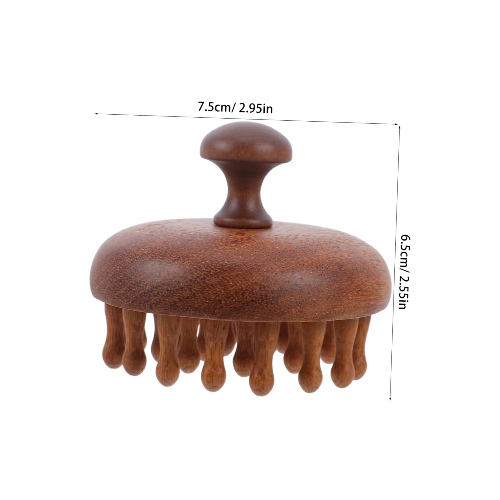 NIYANGLE 2Pcs Wooden Massage Wide Tooth Scalp Tool for Meridian Therapy and Scalp Cleaning for Men and Women Brown Finish