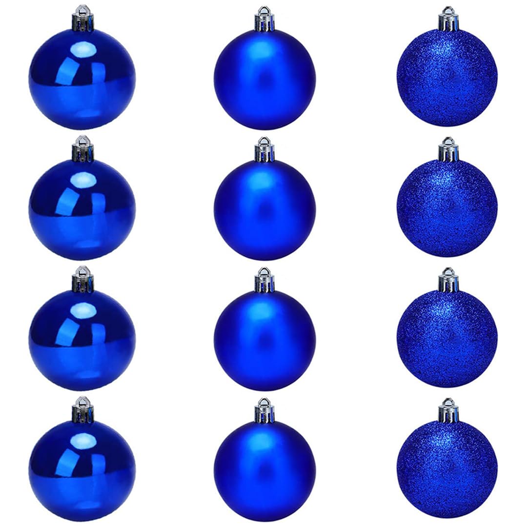 Blue Christmas Balls - 12 Pack for Xmas Tree -4