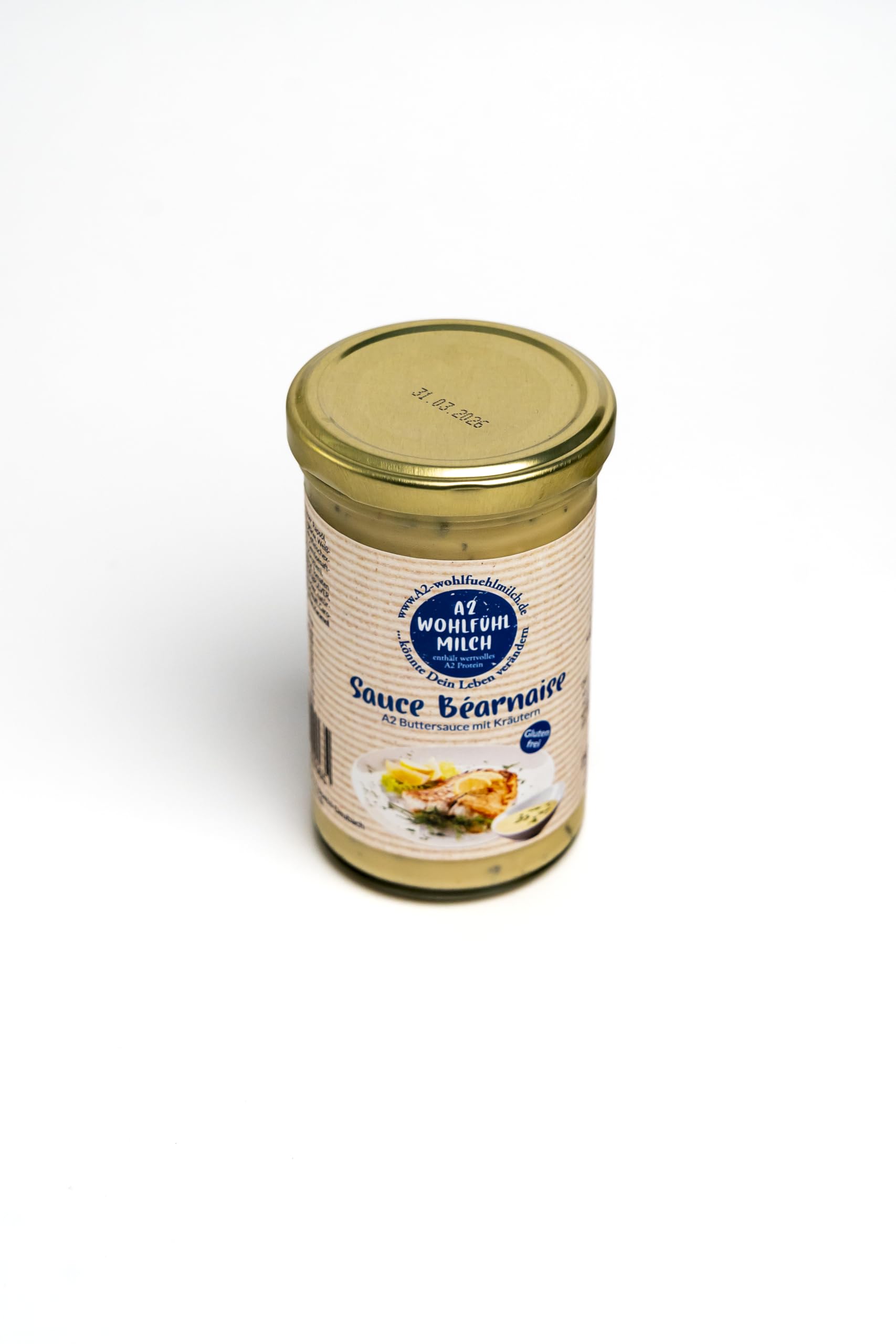 A2 Wohlfühl-Milch - Sauce Bearnaise mit A2 Butterschmalz und feinen Kräutern 250ml Glas - Sauce Béarnaise ideal für die gehobene Küche passt zu Fleisch, Fisch und Spargel