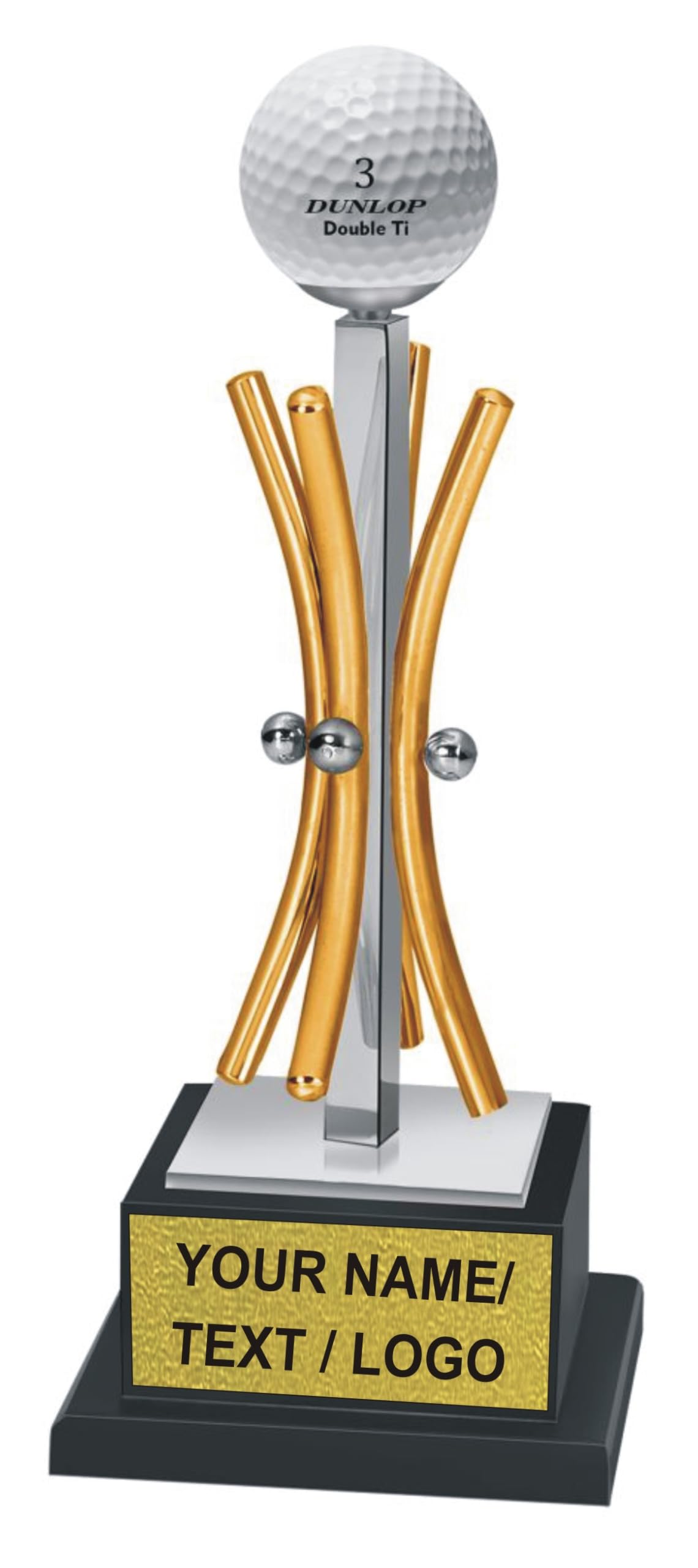 Golf Ball Elegant Trophy for Winner Recognition | Premium Golf Ball Award with Wooden & Metal Base | Trophy for Sports & Corporate Events(23CMS, Dual-Tone Finish)-image-37