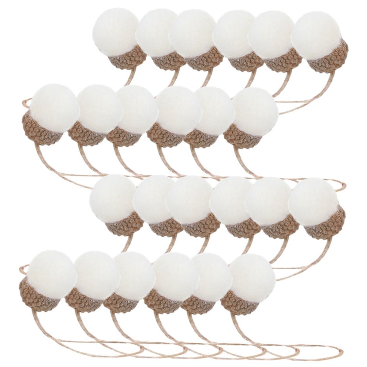 PRETYZOOM 60piezas Bolas De Fieltro De Lana Colgantes para Decoración Navideña Adornos De Acorn para Fiestas y Decoración DIY para