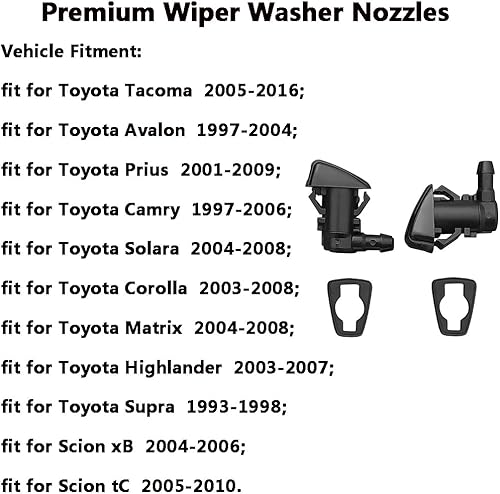 Miniatura 3 de 85381-AA010 Boquillas de limpiaparabrisas prémium aptas para modelos Toyota Scion Lexus Select, boquilla de chorro de líquido para limpiaparabrisas