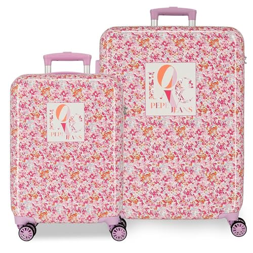 Pepe Jeans Sandra Juego de Maletas Rosa 55/68 cms 0 ABS 84,86L 6,64 kgs 0 Equipaje Mano by Joumma Bags