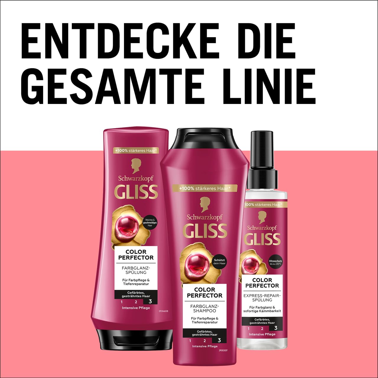Gliss Kur Gliss Spülung Colour Perfector (10x 200 ml), Conditioner mit Hyaluron-Komplex & Cranberry-Extrakt für gesträhntes & gefärbtes Haar bietet Farbschutz und strahlenden Farbglanz