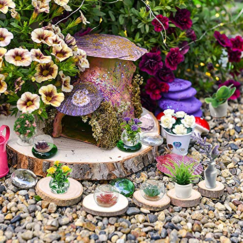 25 Pieces Dollhouse Potted Plants Miniature Artificial Plant Tiny Bonsai Model Mini Flowerpot Fake Succulent Doll House Mini Plant Model Figure For 1:12 Dollhouse Decor Mini Garden (Fresh Style) #TOP6