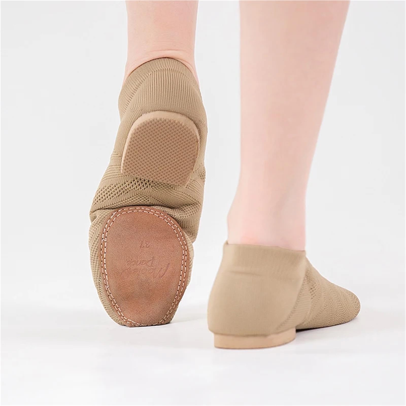 Jazz Tanzschuhe Gestrickte Jazz-Schuhe, Stretch, Tan, Schwarz, Erwachsene, Tanz-Sneaker, leichte Slip-on-Sportstiefel, atmungsaktive, lyrische, Moderne Booties(Black,41)
