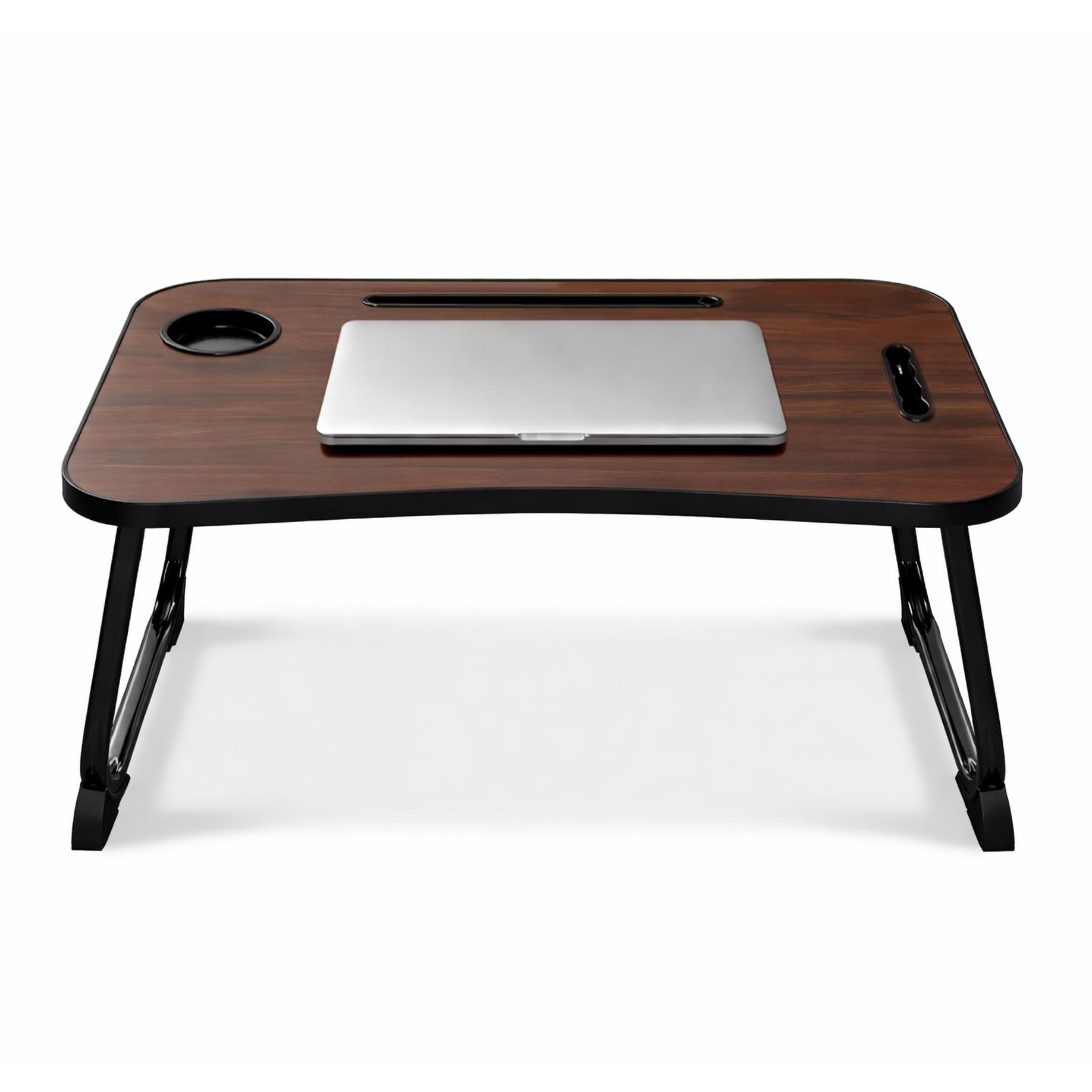 Laptop Bed Desk, Tray Table for Writing, Laptop Stand for Bed, Sofa, Home and Office (Dark Wood)