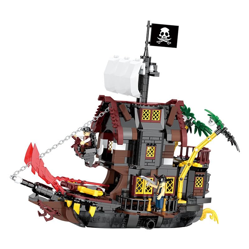 Image of SKY LINE OCEAN DIY Ship Building Block Set, 907+ PCS Boat Construction Kit, STEM Engineering Toy for Kids & Teens, Buildable Brick Model, 5-Year Structural Warranty
