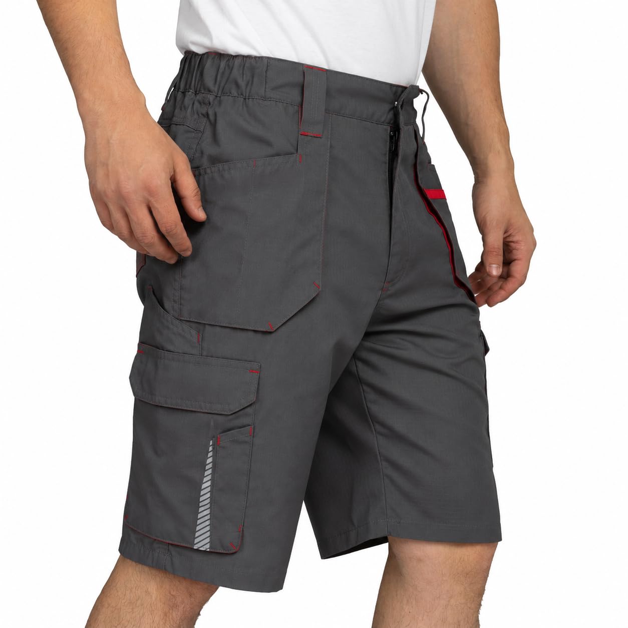 BWOLF Drift Short de Travail Homme Court en Tissu Ripstop avec de Nombreuses Poches et Éléments réfléchissants
