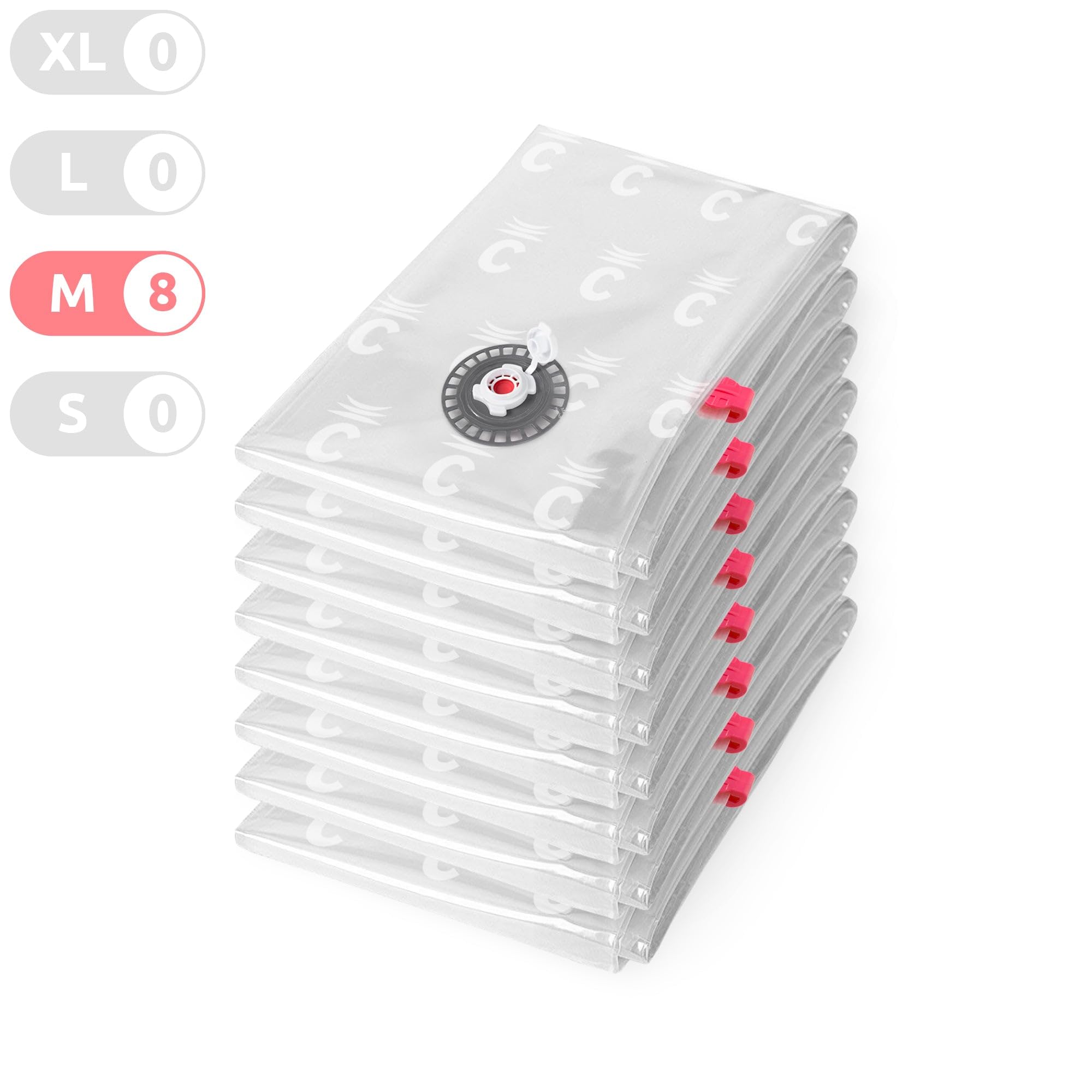 Compactor Lot 8 x Sac de rangement sous vide Transparent 55 x 90 x H.0.2 cm, RAN10526