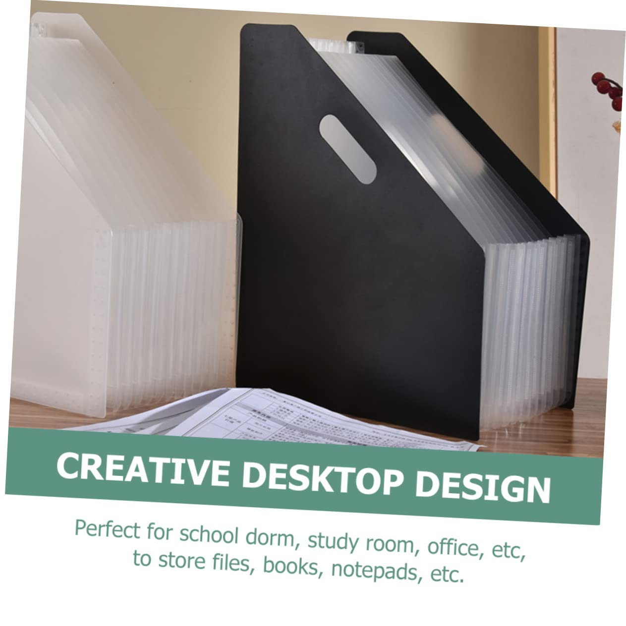 OFFSCH Desk File Organizer Capacity Accordion File Holder Multi Layer File Stand for Office Home Material Keeps Desktop Clean and Tidy