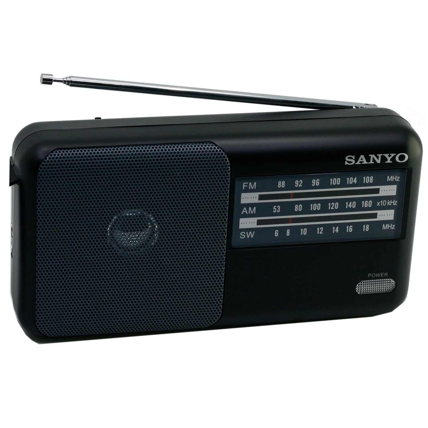 Radio Ks120P Radio FM/Am/SW, 3 Bandas - Negra, Funciona con Pilas, Entrada Auxiliar 3.5 mm, 19.5 x 9.5 x 19.5 cm, 300 g (Negra)