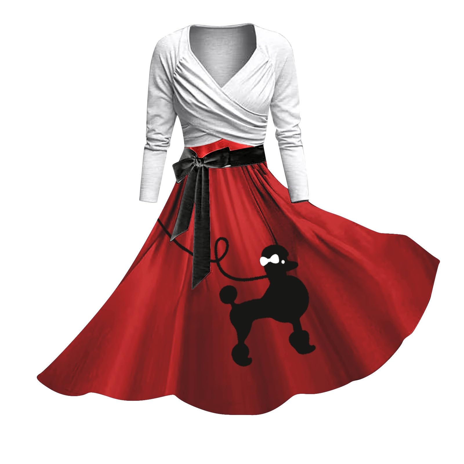 2026 Deux pièces Lady 1950 Poodle élégante pour Femmes Rondes Coupe Tissu Doux Haute Confortable soirée cérémonie