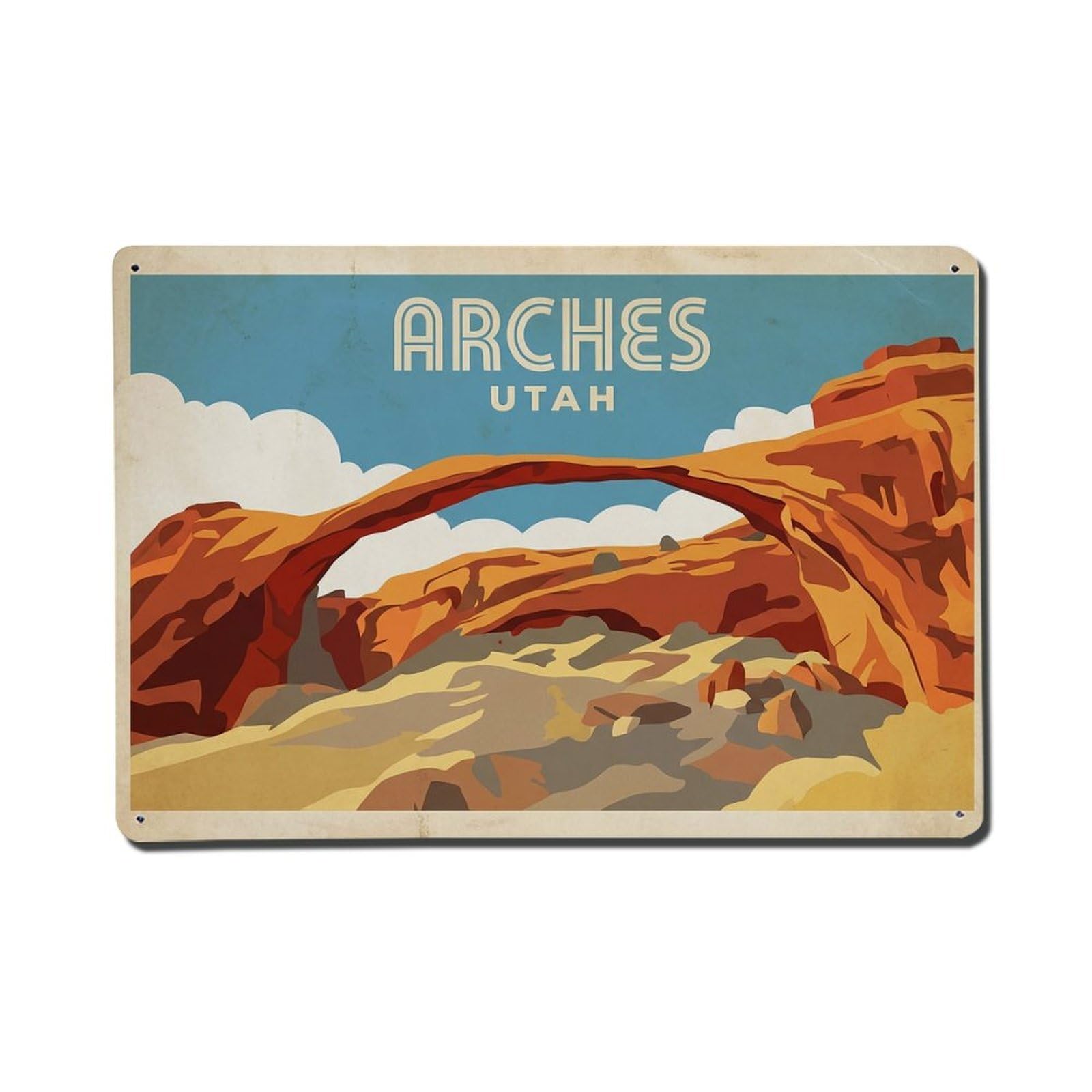 Cwbufd 8X12inch(20X30cm) Vintage Travel Usa Arches Metal Tin Sign Plaque Wall Decor For Cafe, Club Bar, Office, Garden Metal Poster 8X12inch