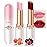 evpct 2Pcs Peach Red Cherry Magic Mood Color Changing Lipstick Long Lasting 24 Hours Original for Women, PH Color Change Changing Jelly Lipstick Tinted Lip Balm Gloss Stain Makeup Set labiales magicos