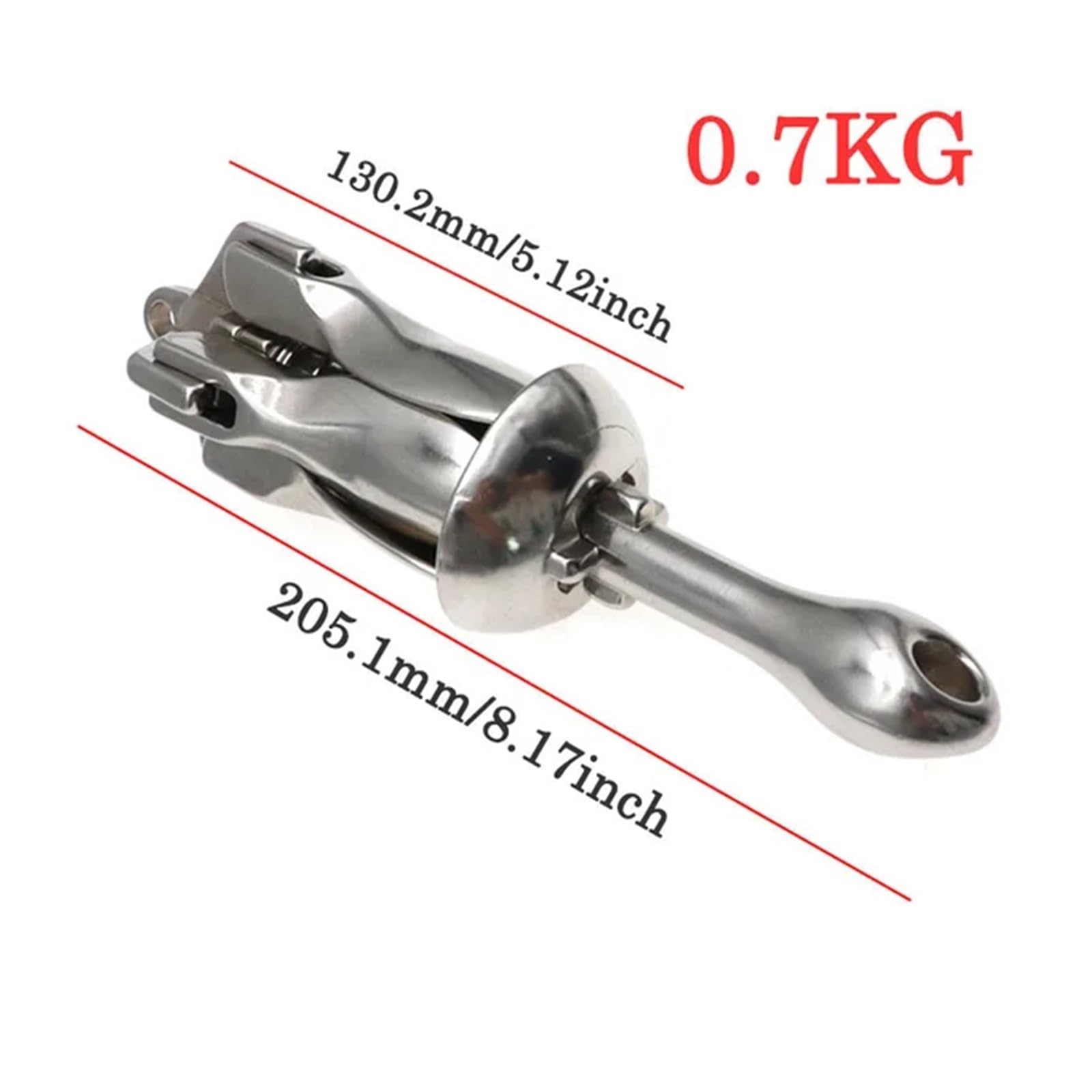 Ancora for Barca Durevole da 0,7 kg, in Acciaio Inox, Gonfiabile, in Metallo, for Barca, Kayak, canotto, zattera, Barca da Pesca, Kayak