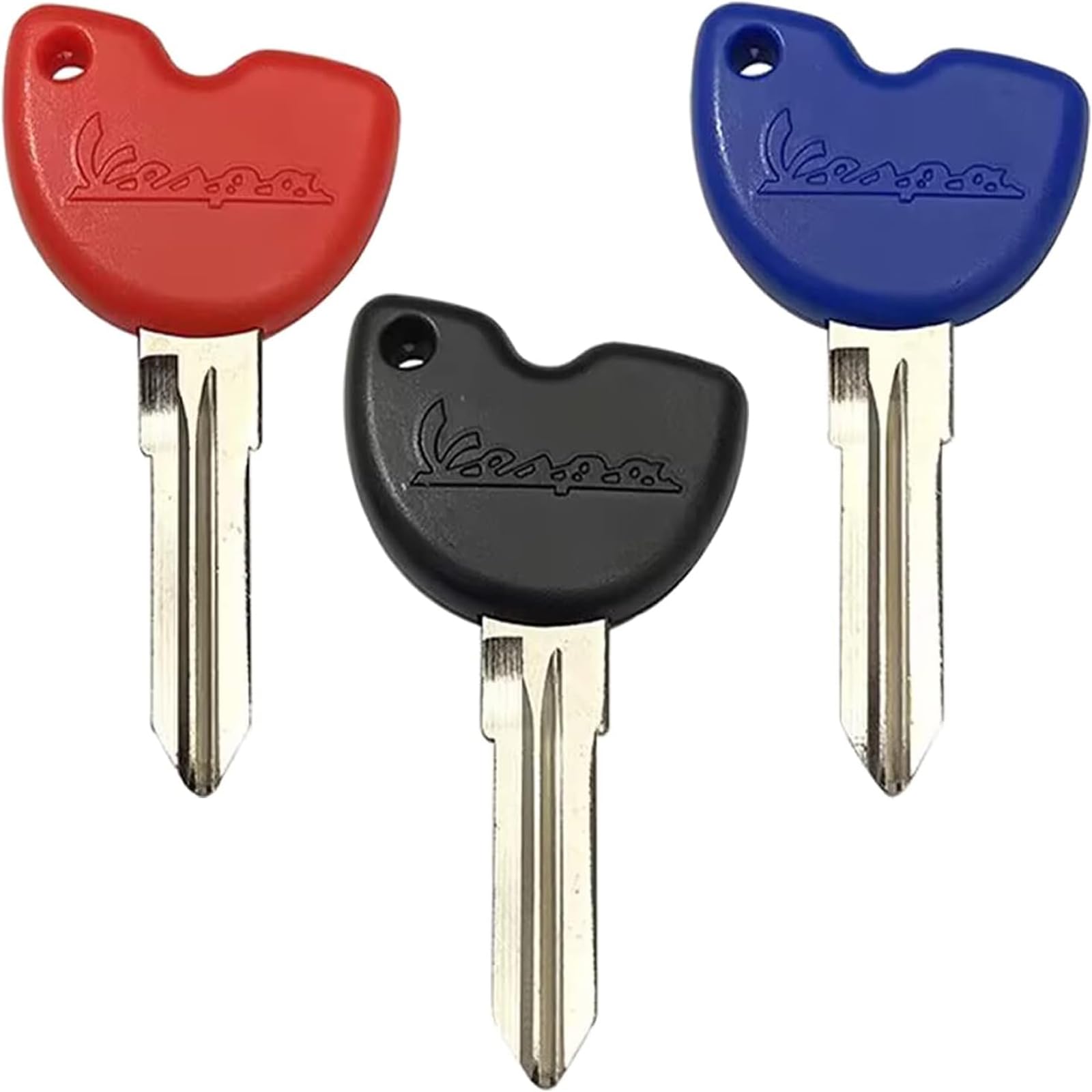HOKTI 3XMotorcycle Keys Blank Keys Uncut Blades Motorcycle Blank Keys Uncut Blades Compatible with Ducati 600 696 748 749 750 796 950 996 998 999 1098 1199 M400 M600, Black+red+blue, 3Pack