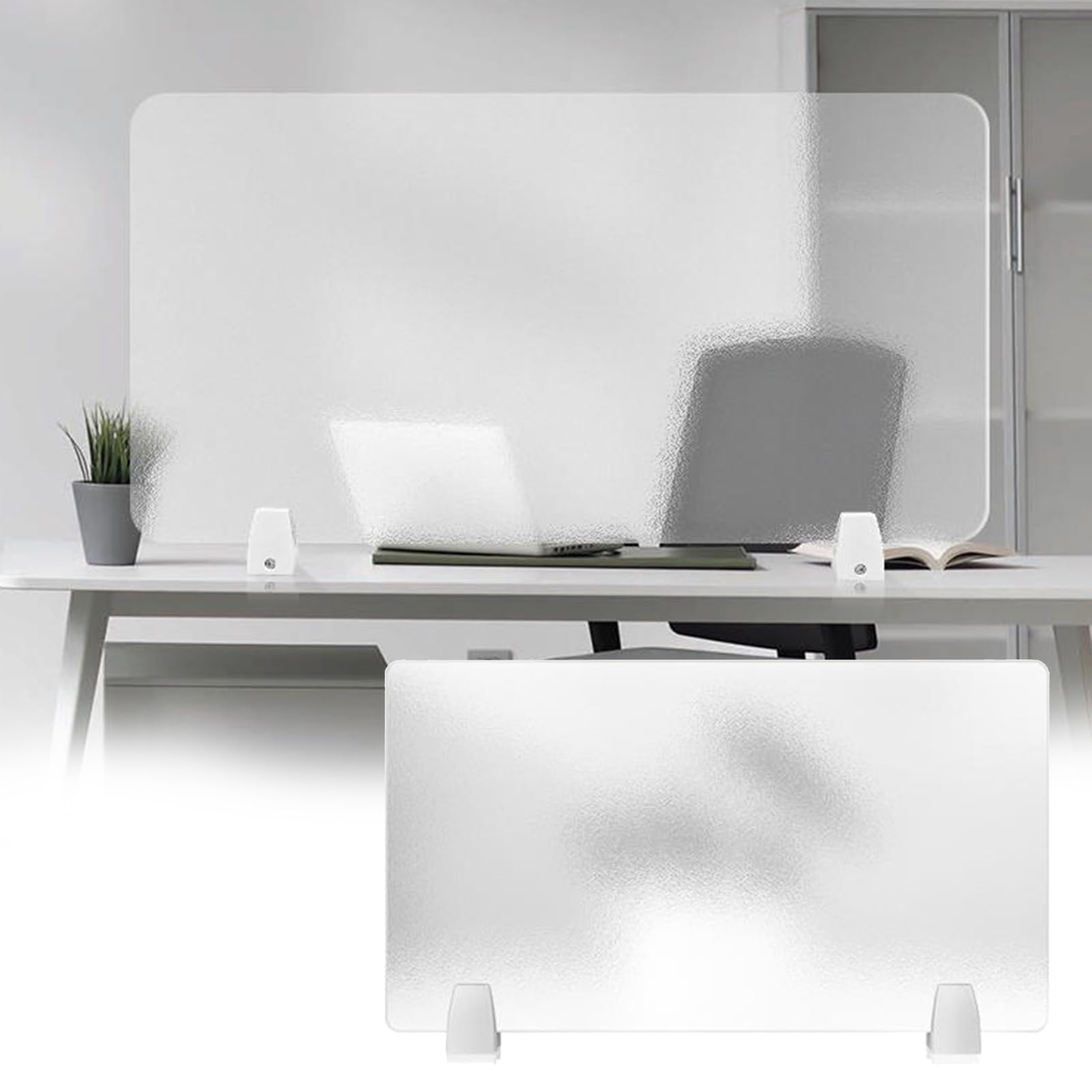 LWJSOCP Portable Acrylic Desk Divider Privacy Panel for Offices and Classrooms Lightweight and Durable Study Carrel Screen Temporary Desk Privacy Shield (90x30cm)
