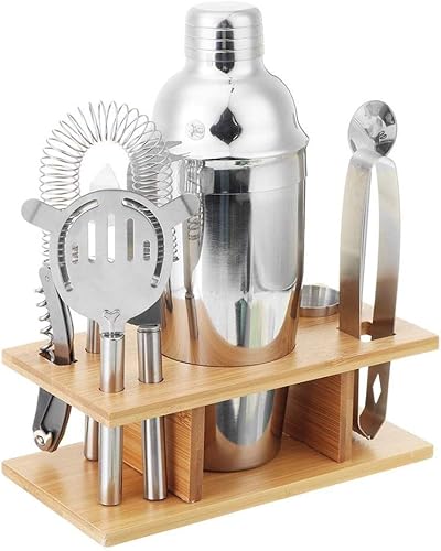 LIUZH - Kit de cóctel de acero inoxidable de 25.4fl oz, mezclador de bebidas, bares, regalos, pinzas de hielo, juego de utensilios de bar con