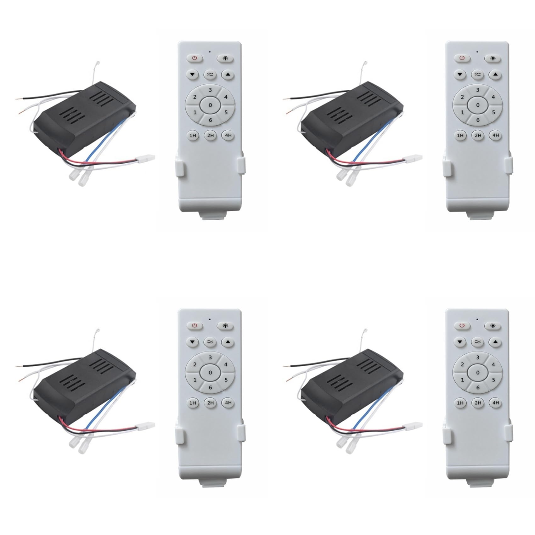 Hndhbfgrt 4X Universal Ceiling Fan Remote Control Kit Low Voltage 50w Dc Fan Light Driver Controller 6-Speed & Timing Remote