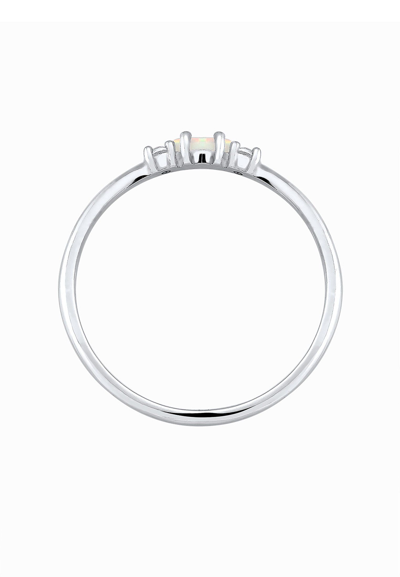 Elli Ring Damen Vintage mit Zirkonia Kristallen und Opal in 925 Sterling Silber