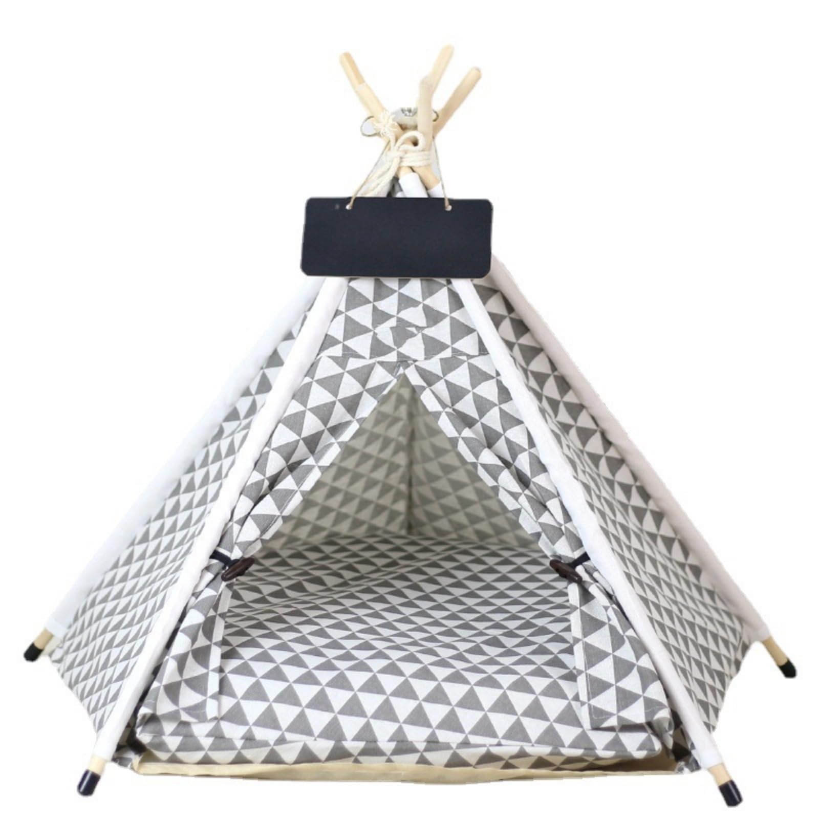 Chien Tipi À L'intérieur des Maisons pour Chiens pour Les Petits Chiens Chiots Tipi De Coussin Noir De Coussin Facile À Déplacer des Animaux De Compagnie Tente De Chien Lavable pour Chien
