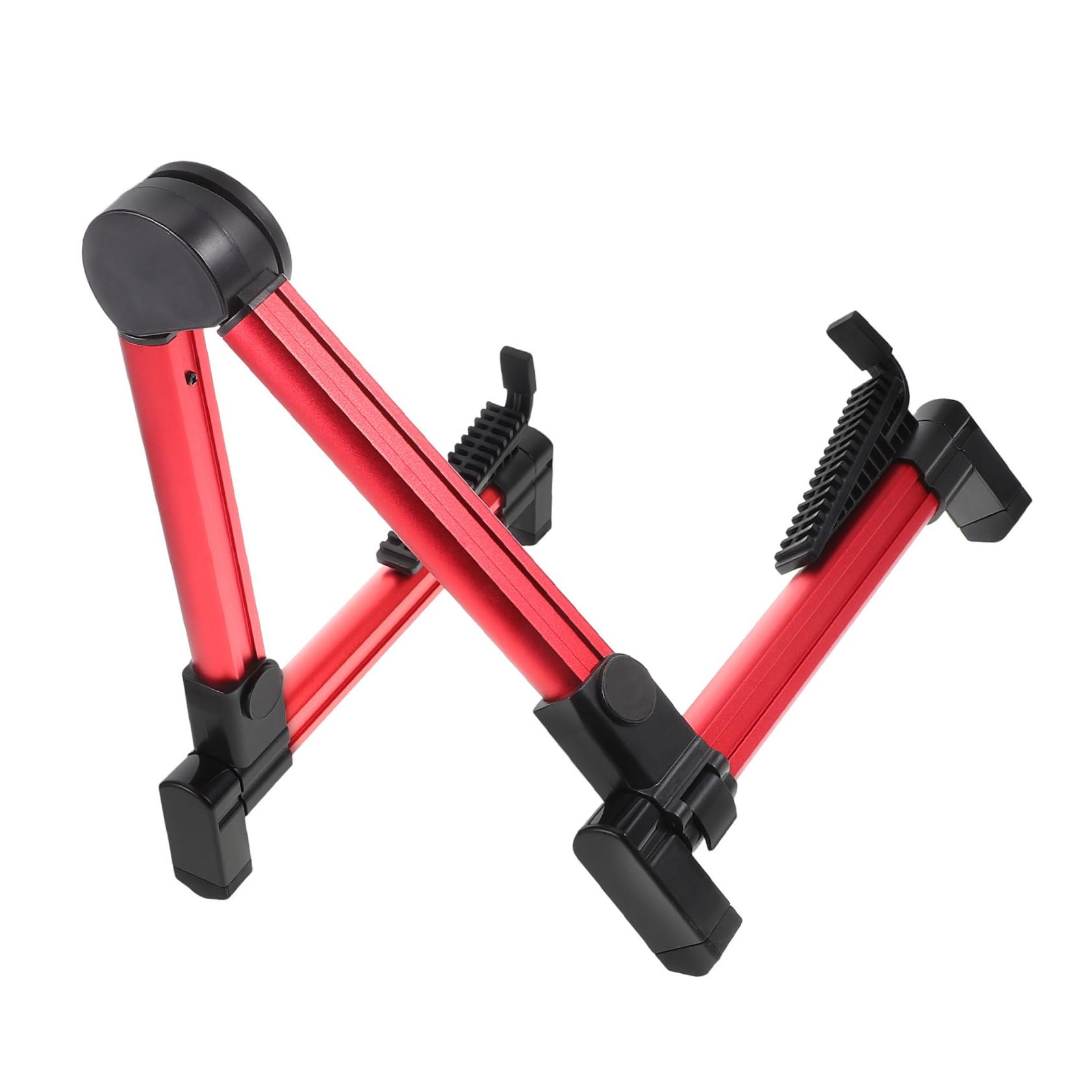 Support guitare pliable rouge en métal pour instruments acoustiques et électriques