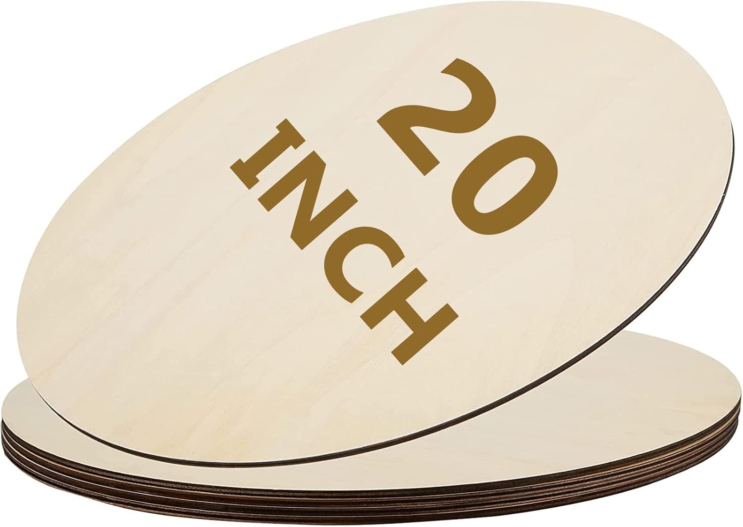 MOUYAT 5 Pack 20 Inch Round Wood Circles, 1/8 Inch Thick Unfinished Wooden Rounds Plywood Discs for Crafts DIY, Door Hanger, Wood Burning, Christmas Decorations Painting