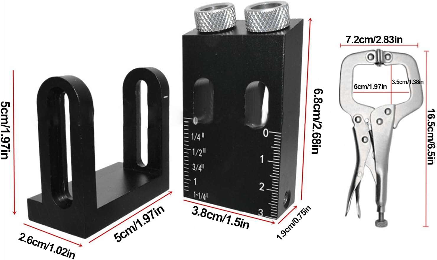 Pocket Hole Jig Kit - Woodworking Position Guide for Precise 15° Angle Drilling, Durable Design with Easy Alignment, Pocket Hole Jig System Set for Carpentry, Furniture Making, Diy Woodworking
