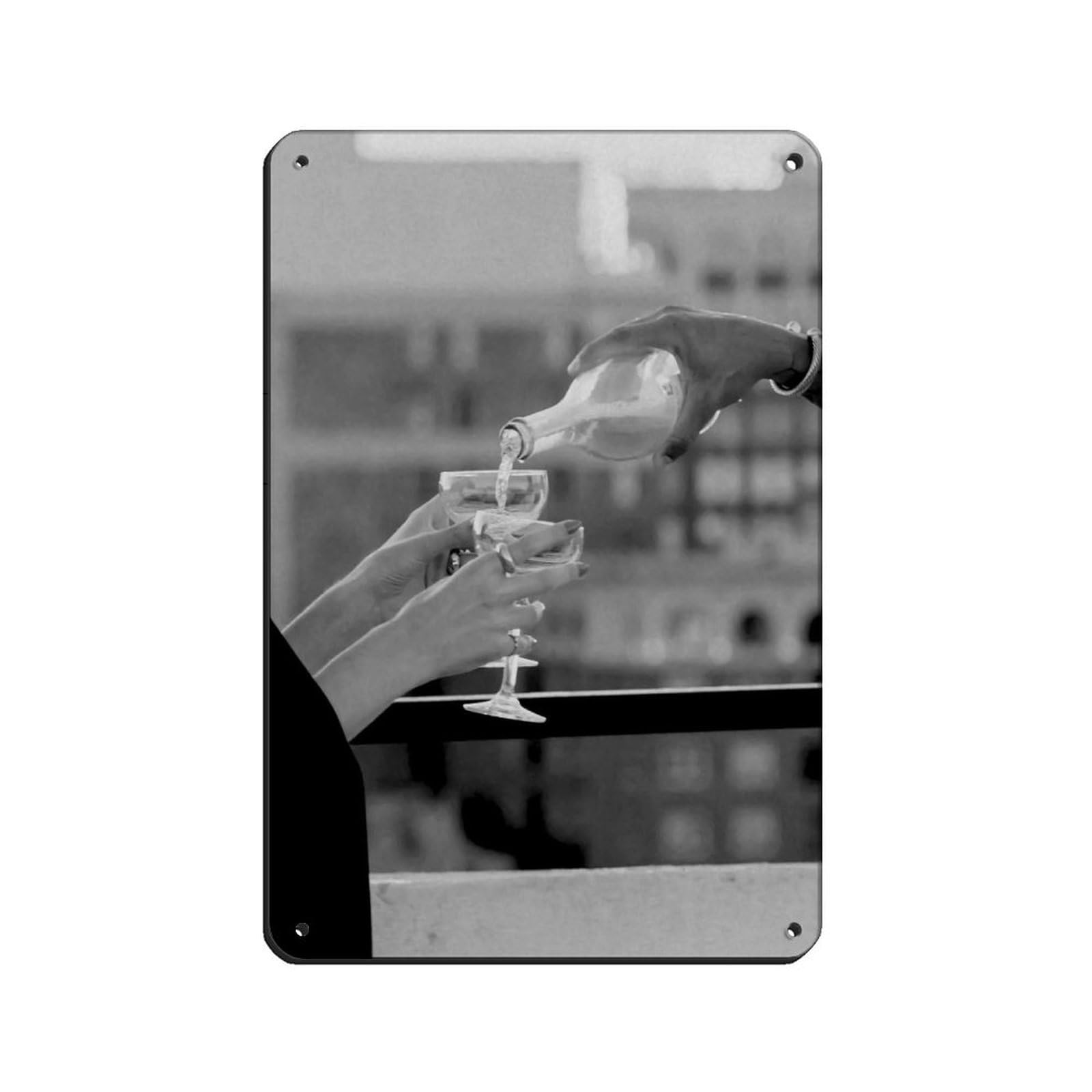 Wine Poster,Alcohol Poster, Cocktail Art Tin Sign Vintage Metal Pub Club Cafe Bar Home Wall Art Decoration Poster Retro 8x12inch(20x30cm)