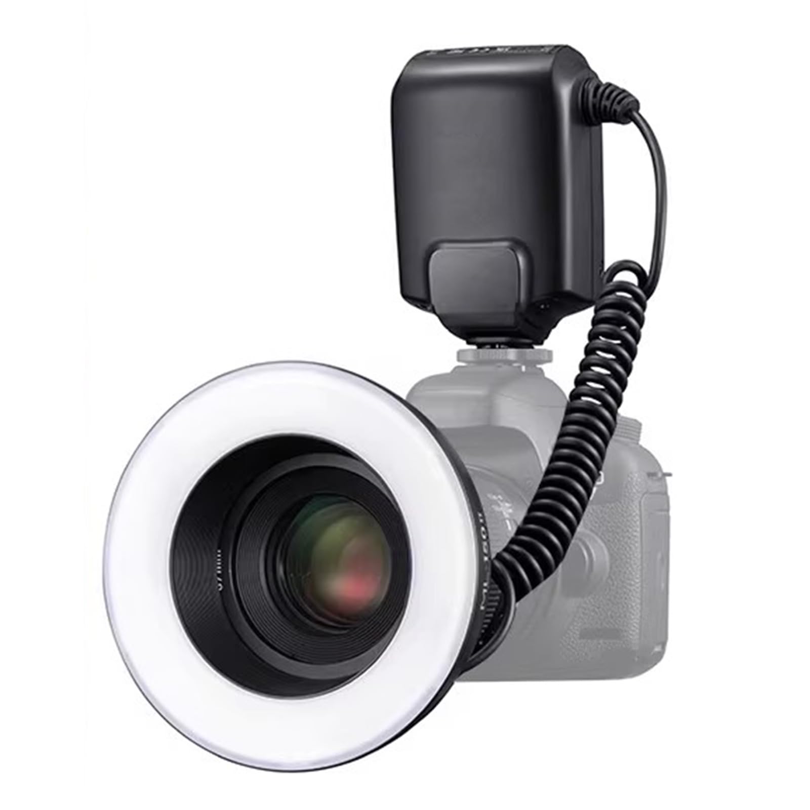 Flash Annulaire Macro LED Speedlite, Flashs Pleine Puissance pour Appareil Photo, Réglage De La Puissance De 1/32 À 1/1, Temps De Recyclage De 0,1 À 2 S, 5800 K ± 200 K