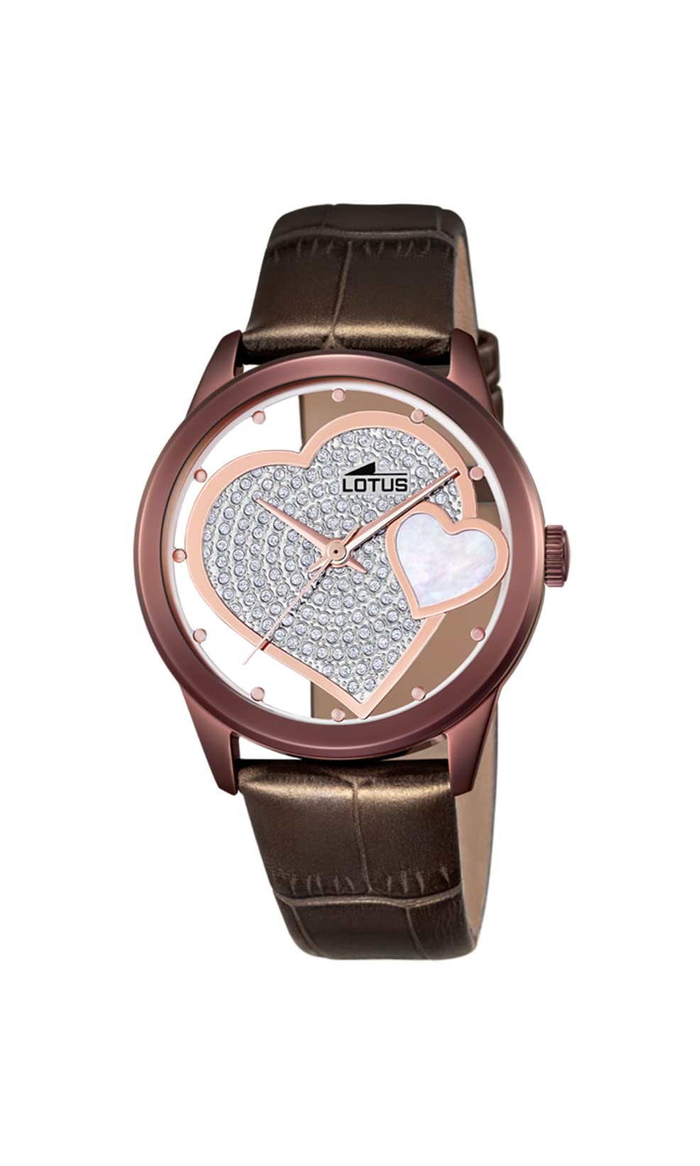 LOTUS Reloj Mujer Analógico de Cuero Marrón