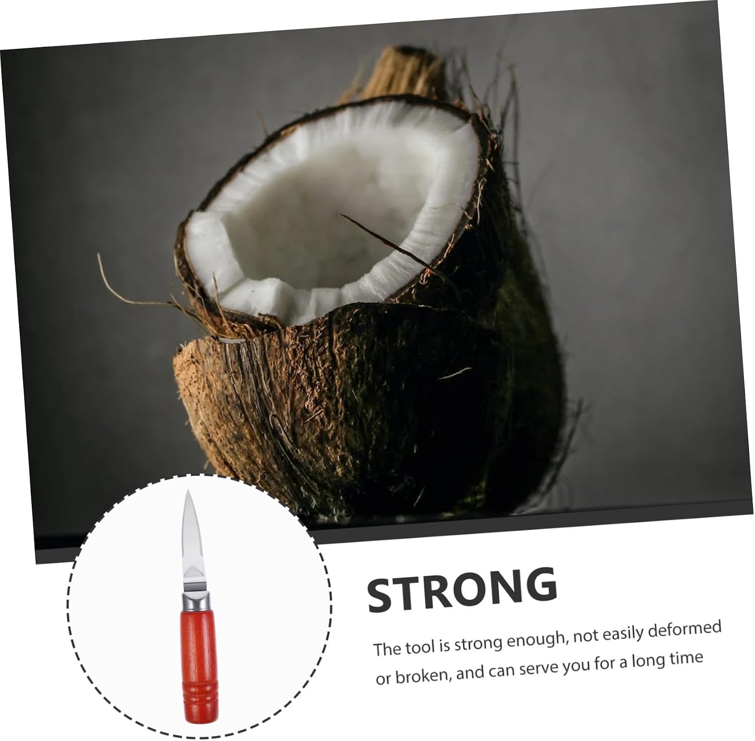 Mikinona Sturdy Coconut Opener Meat Knife Easy to Use Dishwasher Safe Portable for Family