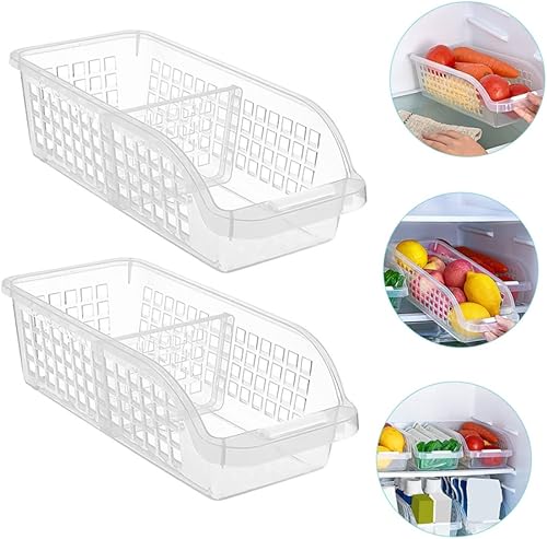 Miniatura 4 de HEMOTON 2 cajas de leche variadas de plástico transparente, cubos organizadores de mesa para basura, contenedor de almacenamiento para refrigerador,