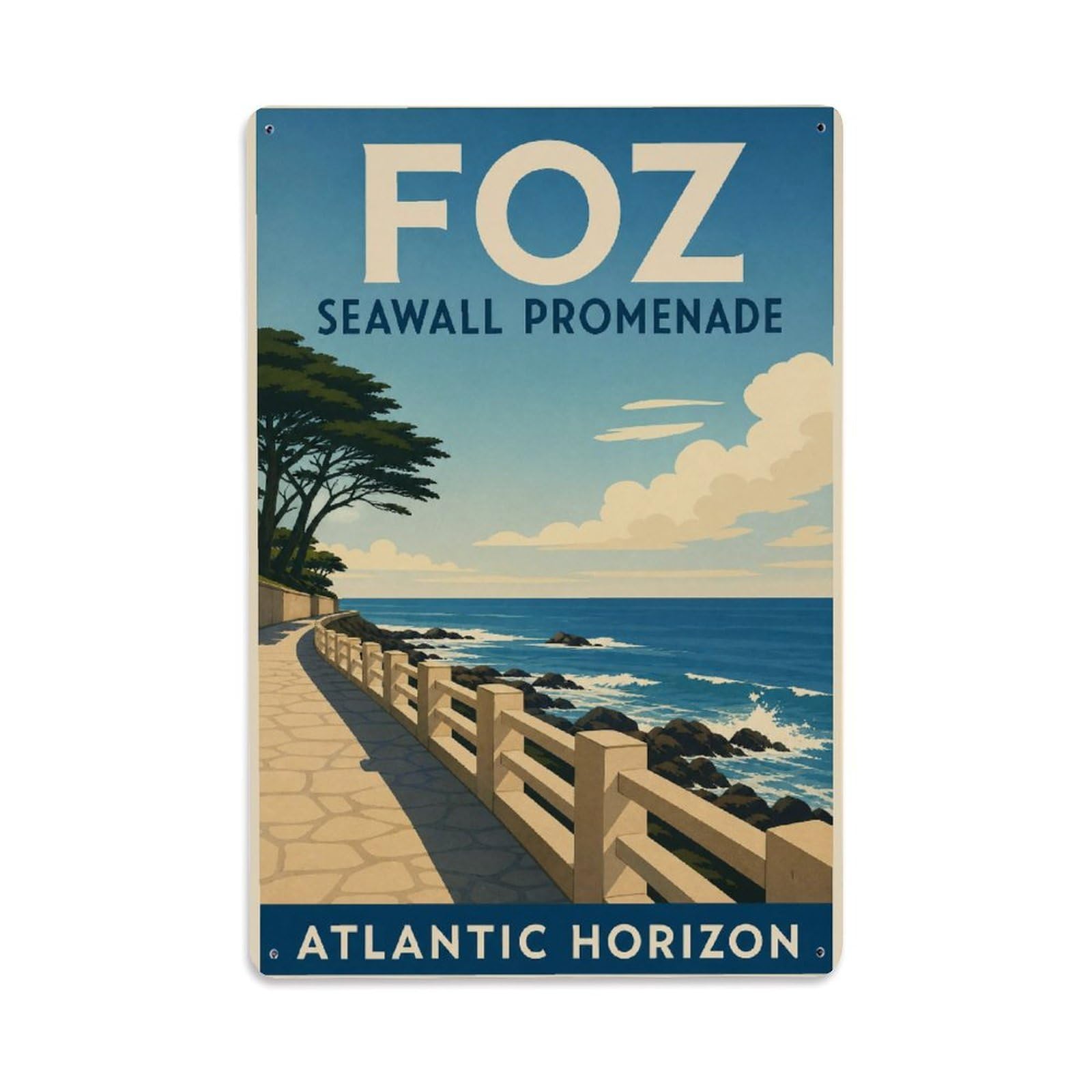 Metal Tin Sign Foz Vintage Travel Portugal