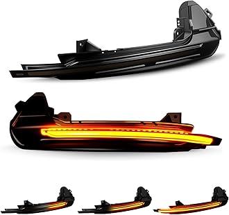 D-Lumina Sequential LED Turn Signal Side Mirror Lights Smoked Lens Compatible with 2013-2018 Audi A6 C7 4G S6, Dynamic Blinker Side Mirror Indicator Light Replace Factory Amber Reflector