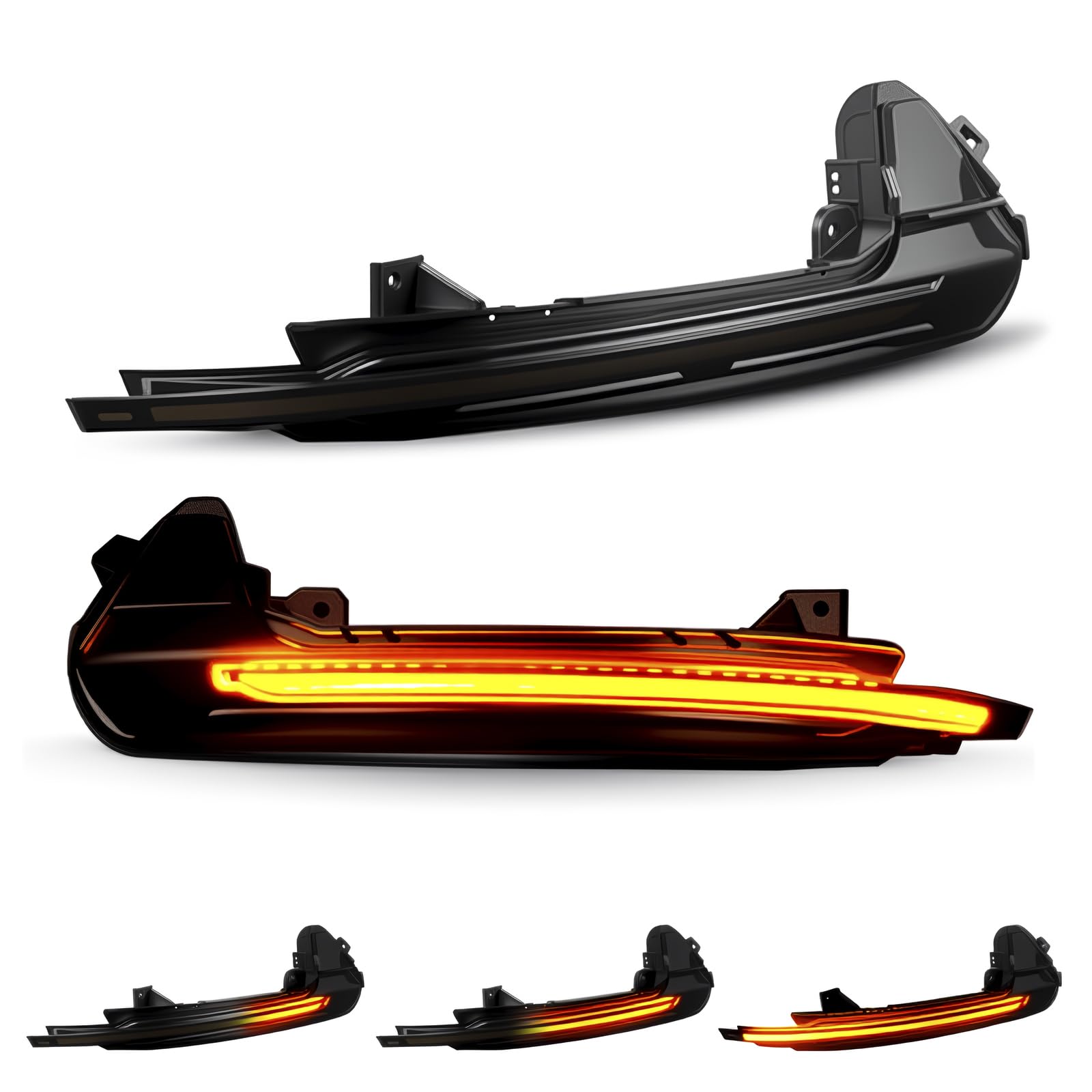 D-Lumina Sequential LED Turn Signal Side Mirror Light Smoke Lens for 2013-2018 Audi A6 C7 4G S6 Dynamic Turn Signal Side Mirror Indicator Light Factory Amber Reflector