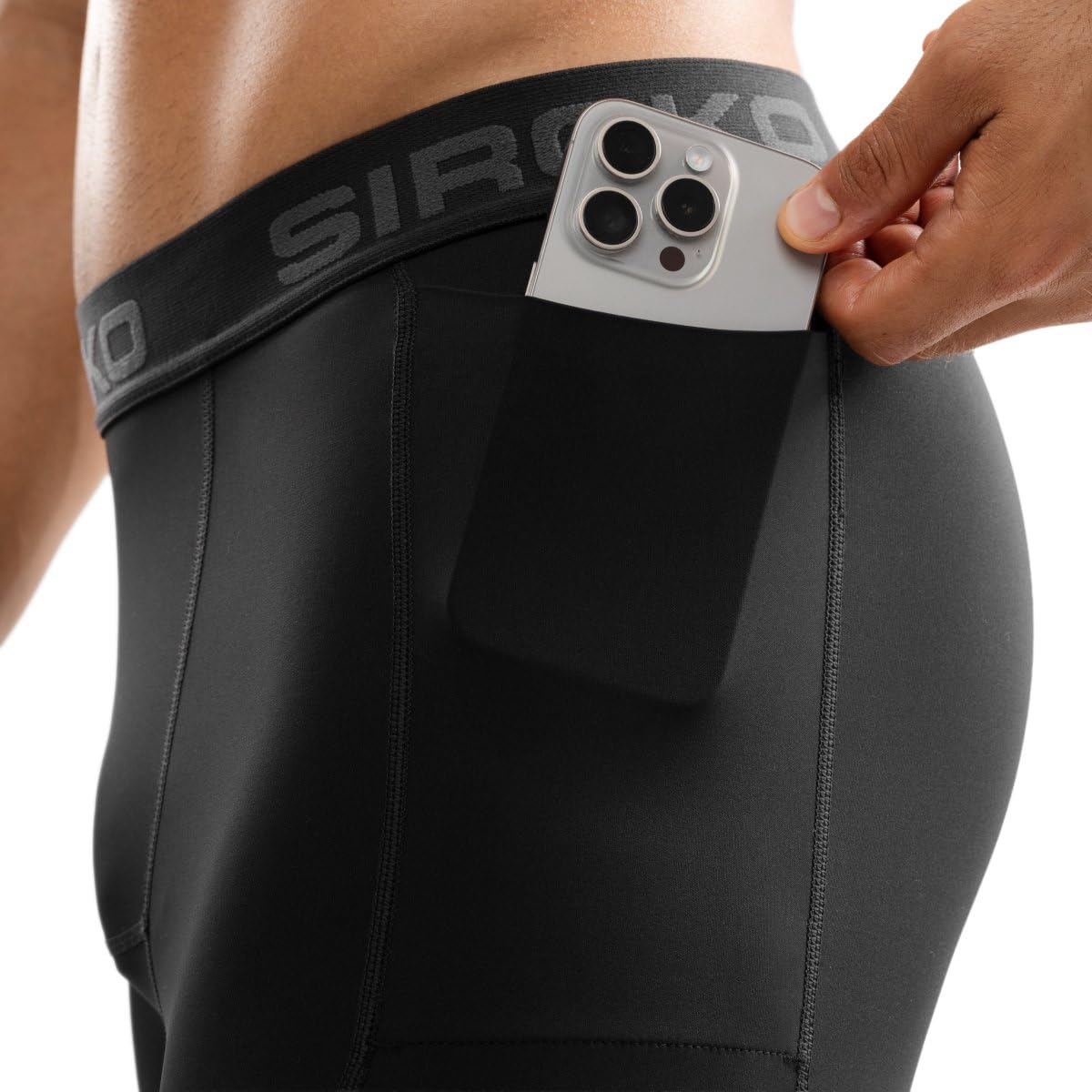 SIROKO Mallas Deportivas Capri Fitness Enlli Negro